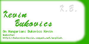 kevin bukovics business card